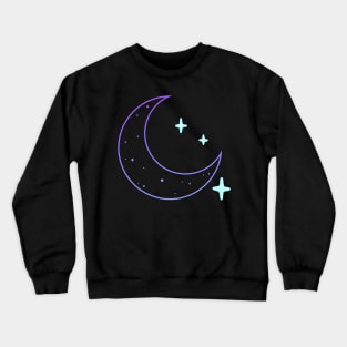 Crescent moon with stars Crewneck Sweatshirt